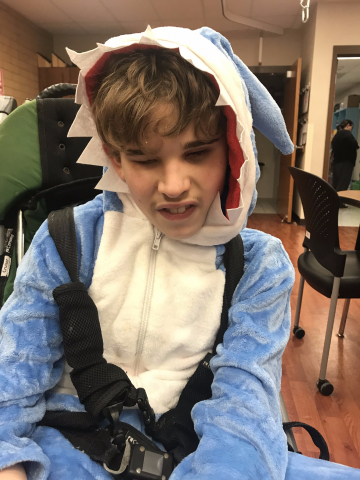 Child in shark costume